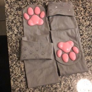 Over the knee socks with message at toes!